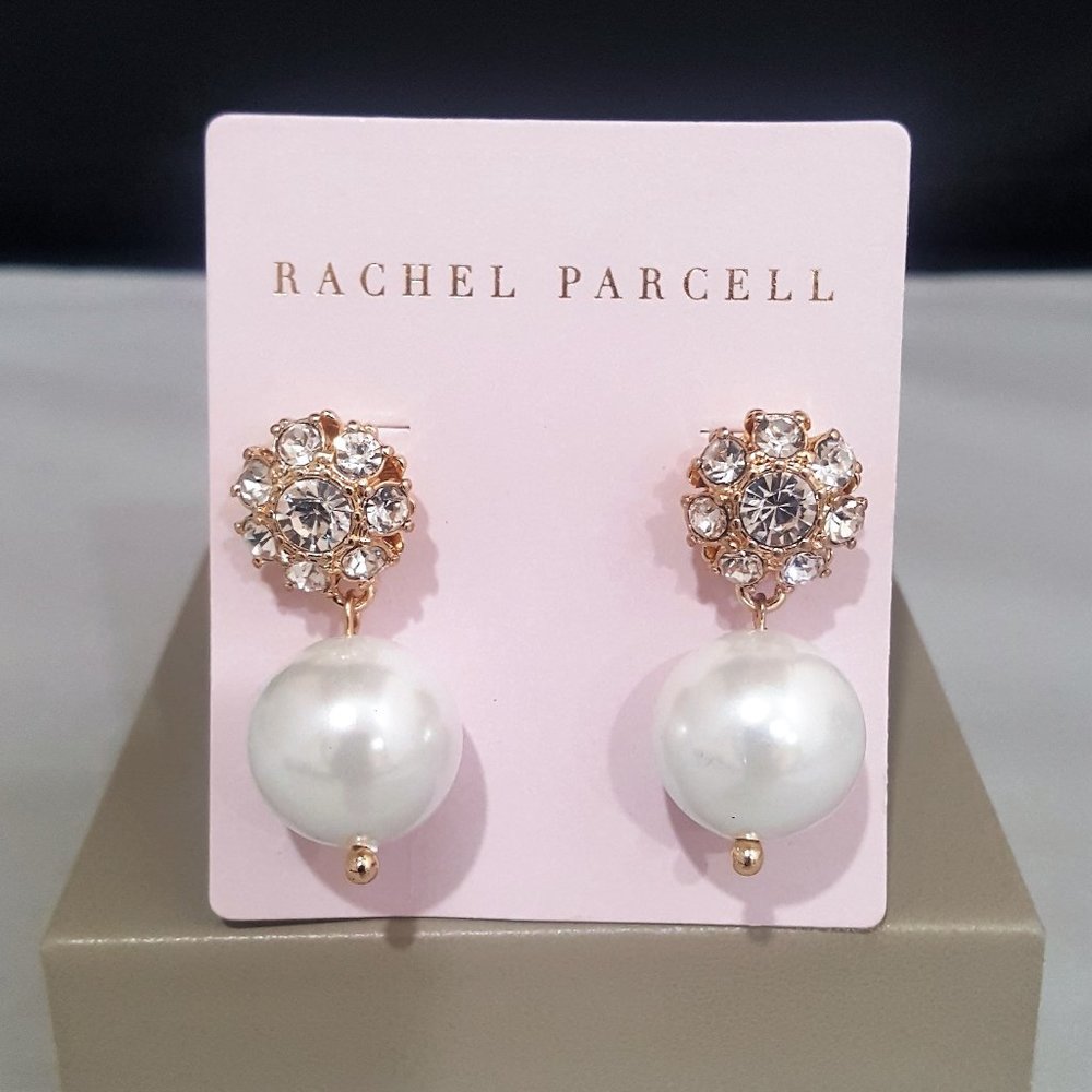 Women's Rachel Parcell Gold Plated White Imitation Pearl Drop Earrings